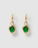 Miz Casa & Co Ruby Huggie Earrings Gold Green