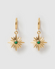 Miz Casa & Co Katie Huggie Earrings Gold Green