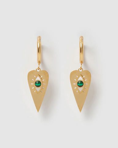 Miz Casa & Co Salt Stud Earrings Jade Gold