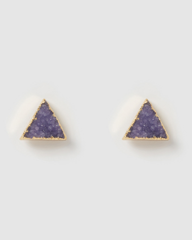 Miz Casa & Co Izzy Earrings Gold Navy Quartz