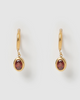 Miz Casa & Co Micah Huggie Earrings Antique Gold Ruby