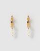 Miz Casa & Co Ines Hoop Earrings Gold Pearl