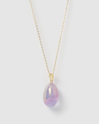 Miz Casa & Co Stone Charm Necklace Gold Black