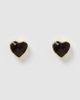 Miz Casa & Co Hart Stud Earrings Black Onyx