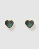 Miz Casa & Co Hart Stud Earrings Rainbow Fluroite