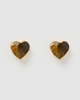 Miz Casa & Co Hart Stud Earrings Tiger's Eye