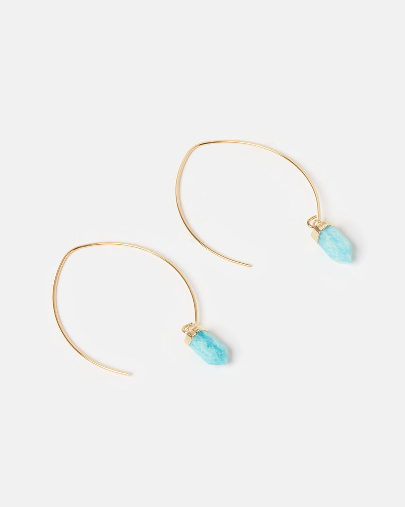Miz Casa & Co Wanderer Earrings Gold Turquoise