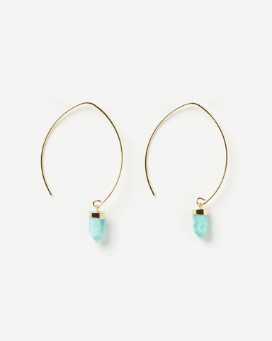 Miz Casa & Co Sea Petal Earrings Onyx Gold