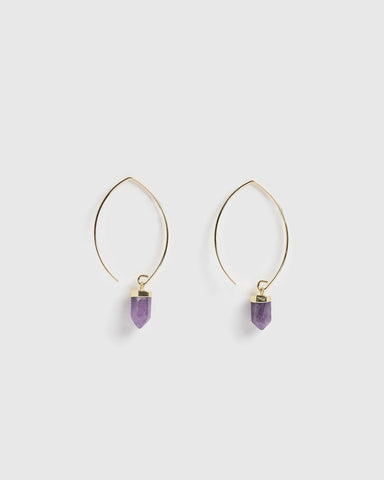 Miz Casa & Co Sea Petal Earrings Onyx Gold
