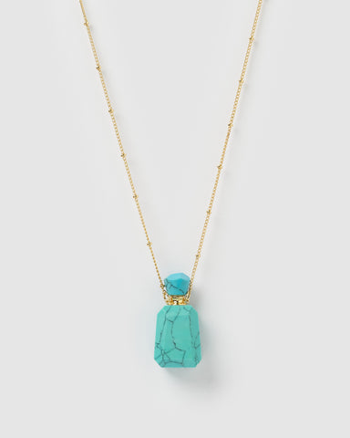 Miz Casa & Co Mini Isla Pendant Necklace Turquoise Gold