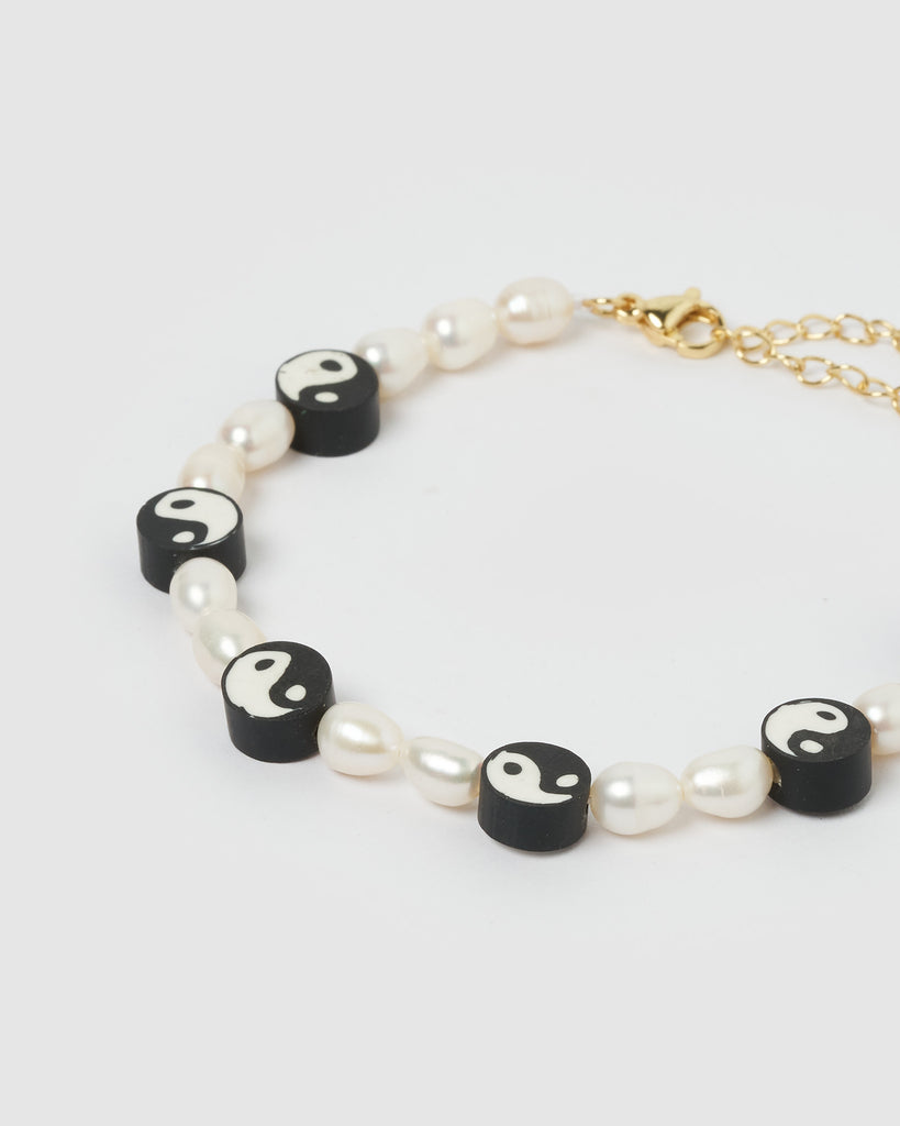 Miz Casa & Co Yin Yang Bracelet Black Pearl