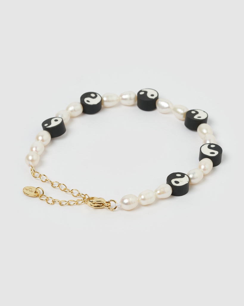 Miz Casa & Co Yin Yang Bracelet Black Pearl