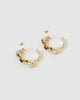 Miz Casa & Co Zara Hoop Earring Gold Garnet