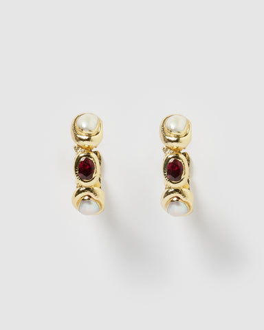 Miz Casa & Co Sea Petal Earrings Onyx Gold