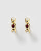 Miz Casa & Co Zara Hoop Earring Gold Garnet