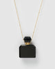 Miz Casa & Co Zella Necklace Perfume Bottle Black Gold