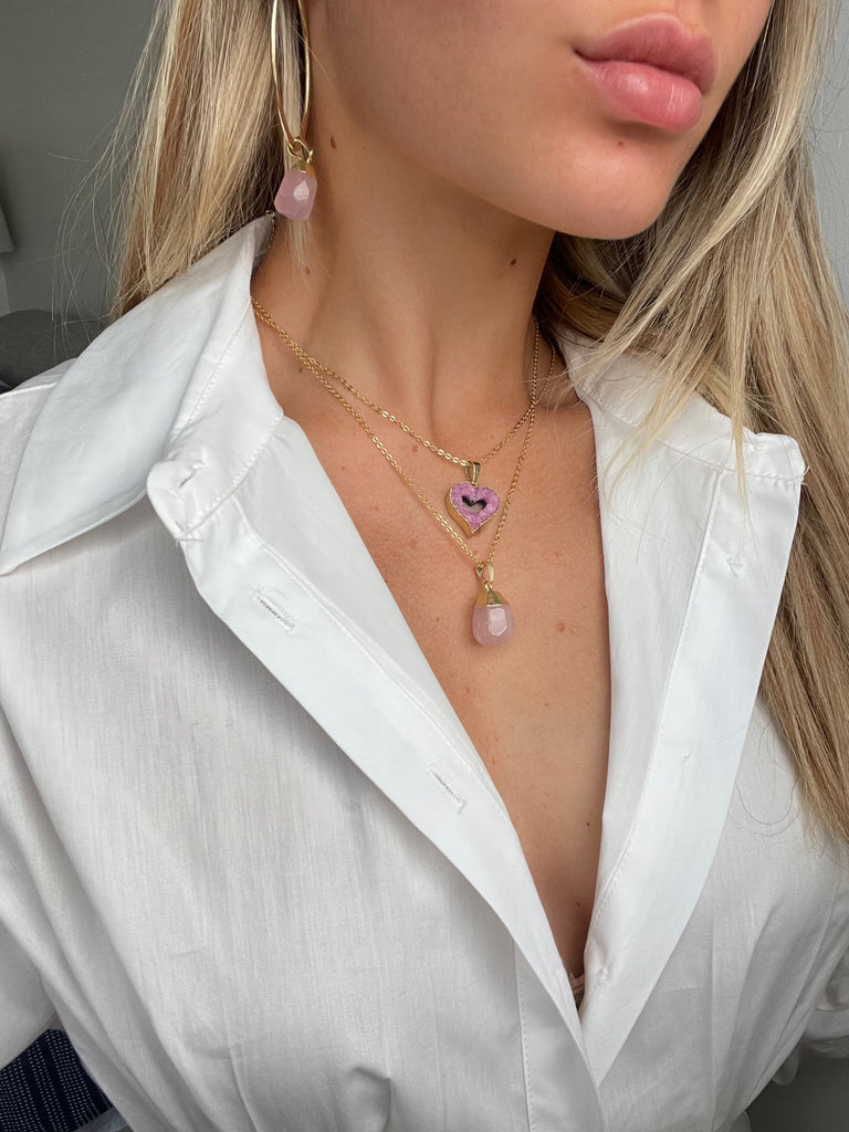 Miz Casa & Co Hope Necklace Rose Quartz