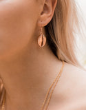 Miz Casa & Co Cowrie Kiss Earrings Rose Gold