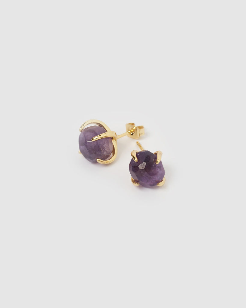 Miz Casa & Co Ingrid Stud Earrings Amethyst