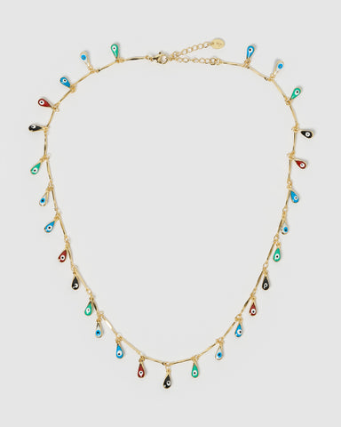 Miz Casa & Co Isla Pendant Necklace Jade Gold