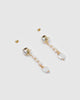 Miz Casa & Co Immortal Drop Earrings Gold Pearl