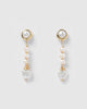 Miz Casa & Co Immortal Drop Earrings Gold Pearl
