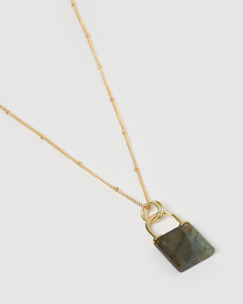 Miz Casa & Co Jess Lock Necklace Smokey Quartz