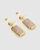 Miz Casa & Co Rose Earrings Rose Quartz Gold