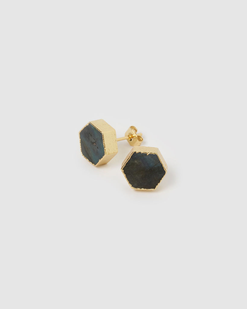 Miz Casa & Co Leila Stud Earrings Labradorite